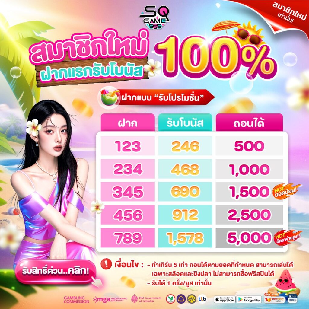 สมาชิกใหม่รับทันที100%
